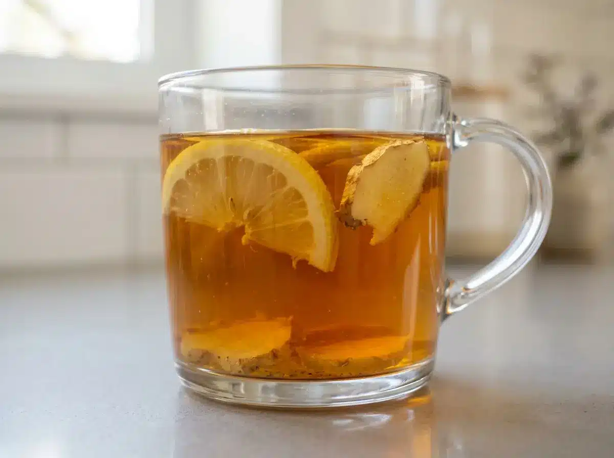 asian-honey-wellness-drink-recipe-02 Side view of asian honey wellness drink recipe mug.