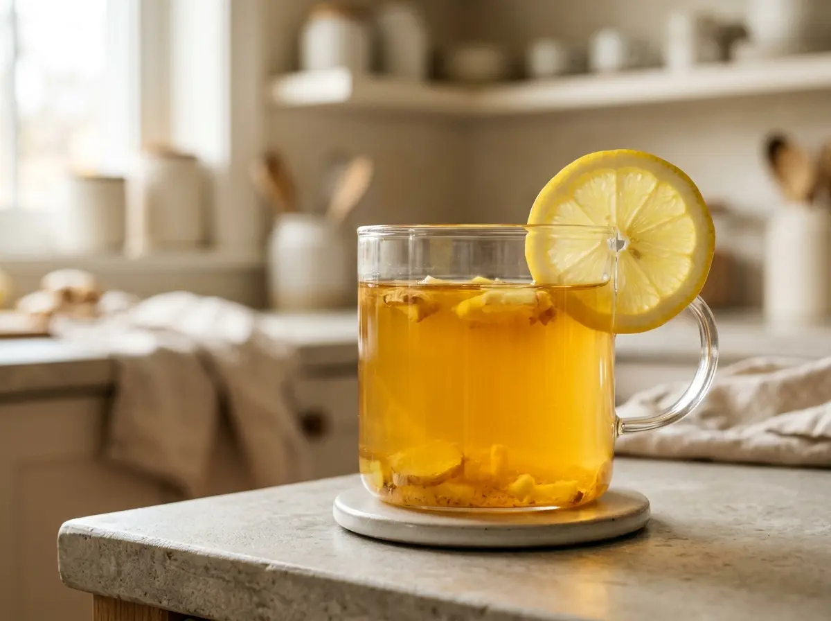 asian-honey-wellness-drink-recipe-10 Final serving asian honey wellness drink recipe in a clear mug.