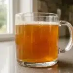 Honey and Baking Soda Trick 2 Close up honey and baking soda trick drink in a glass mug.