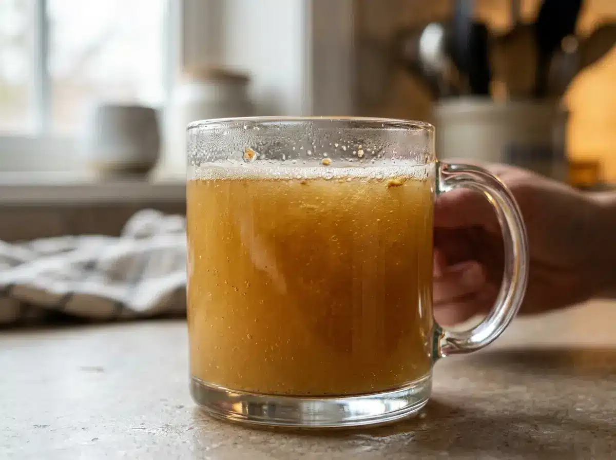 honey-and-baking-soda-trick-08 Realistic close up glass mug of honey and baking soda trick.