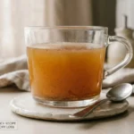 Honey Trick Recipe for Memory Loss 2 Close up side view of the honey trick recipe for memory loss drink in a glass mug.