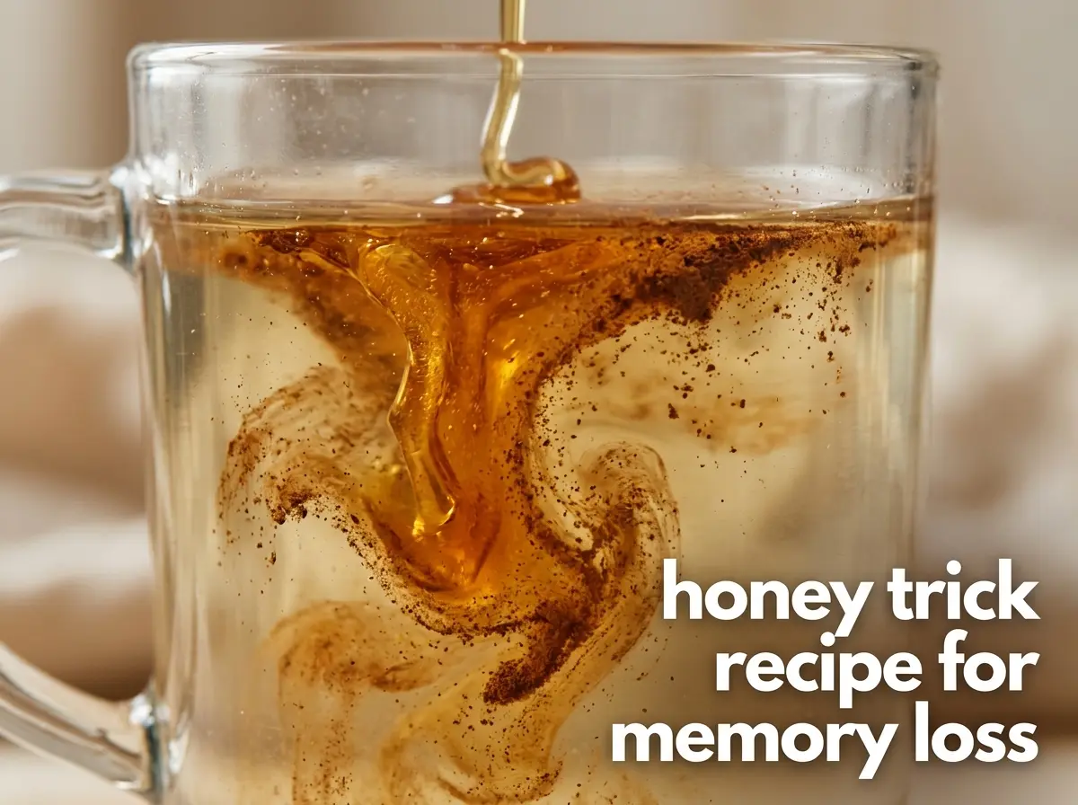 honey-trick-recipe-for-memory-loss-03 Honey swirling into cinnamon drink for the honey trick recipe for memory loss.