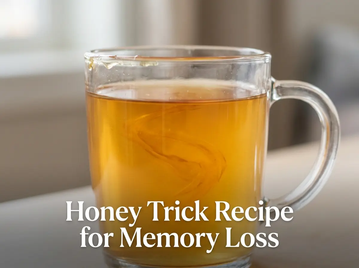 honey-trick-recipe-for-memory-loss-09 Hero close up of the honey trick recipe for memory loss drink in a glass mug.