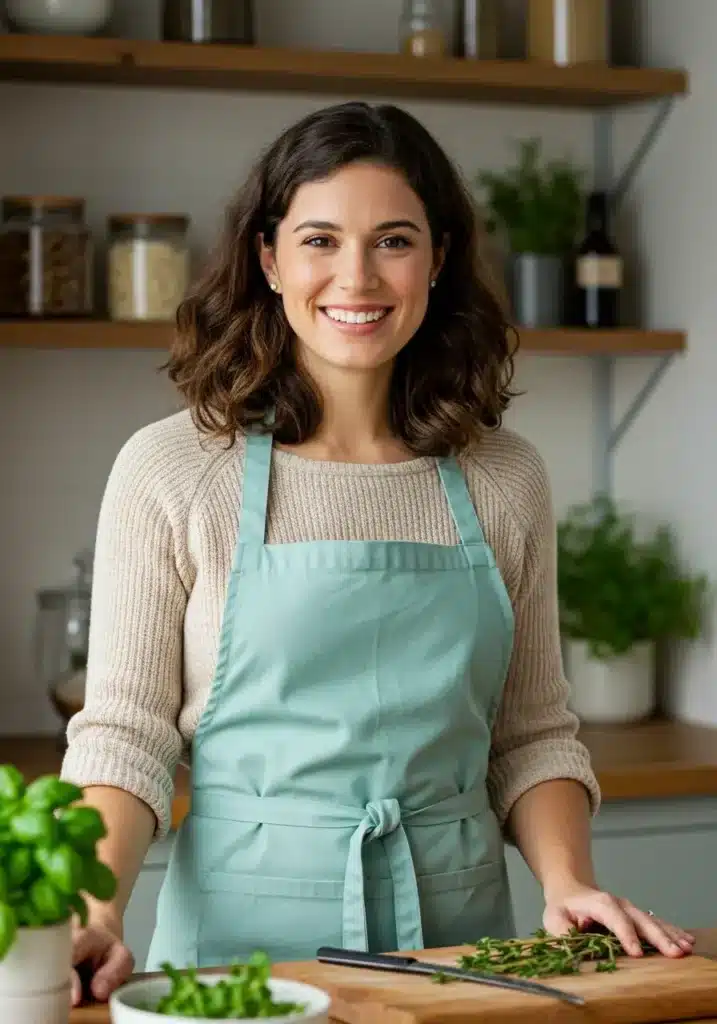 Current image: Chef Bella from Honey Glow Kitchen in her home kitchen