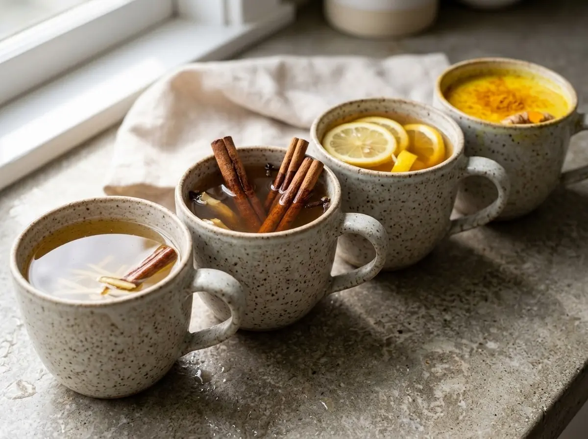 asian-honey-protocol-recipe-comparison Different versions of Asian honey protocol recipe compared in close-up mugs, realistic