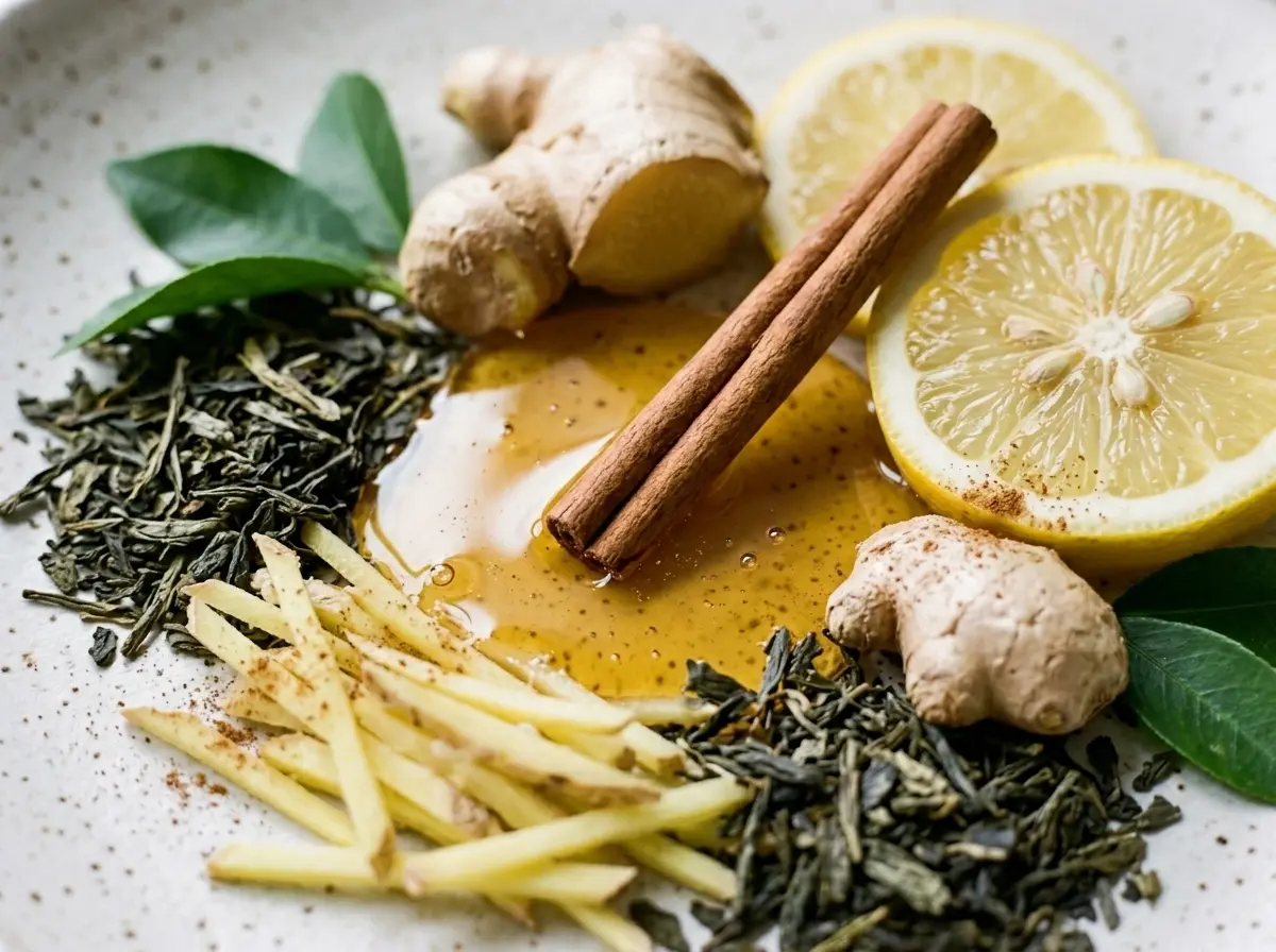 asian-honey-protocol-recipe-ingredients Asian honey protocol recipe ingredients arranged tightly in a close-up, realistic food photo