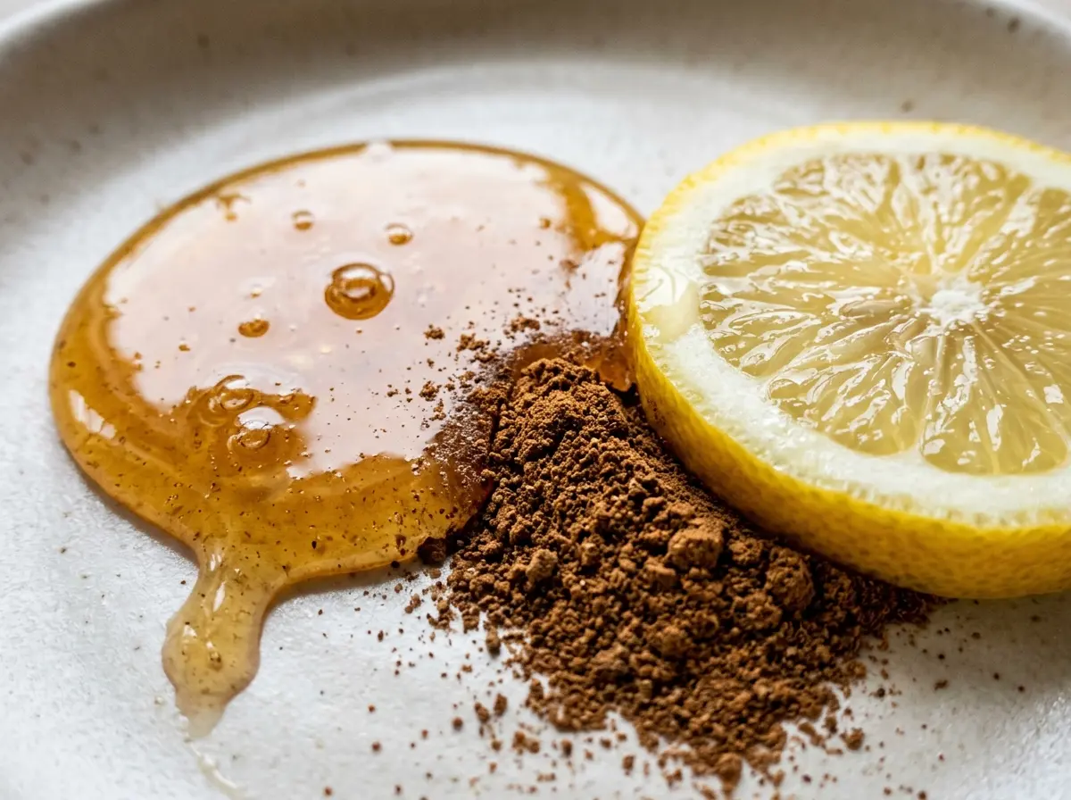 ingredients for neuro honey protocol including honey cinnamon and lemon