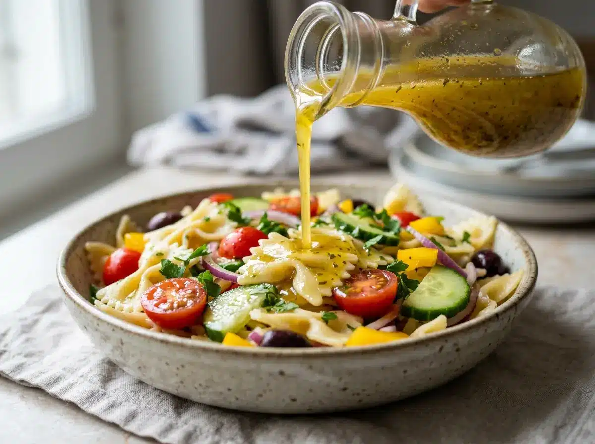 pasta-salad-dressing-recipe-tossed-pasta Pasta salad dressing recipe tossed with pasta salad