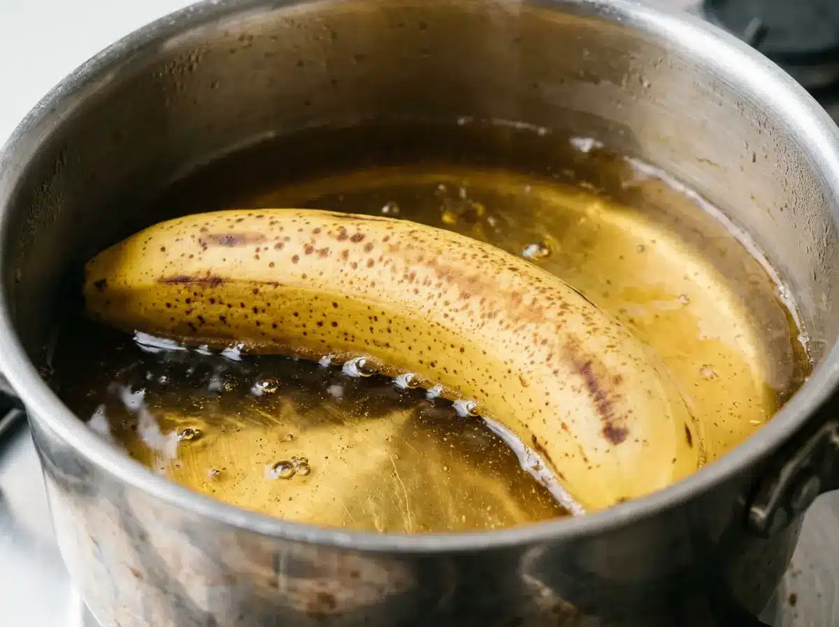 Simmering banana for African banana trick recipe