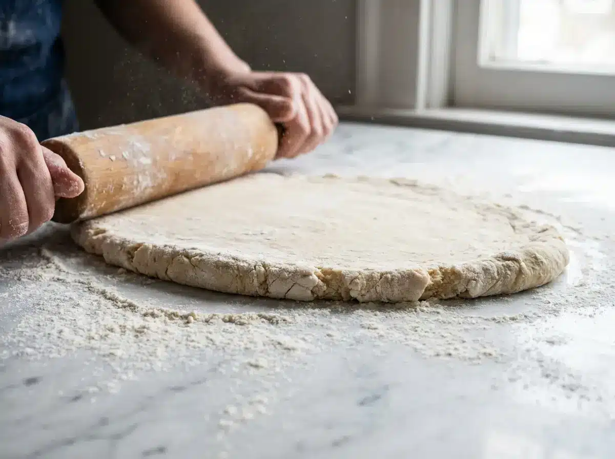 Rolling dough for honey ginger naan recipe Rolling dough for honey ginger naan recipe