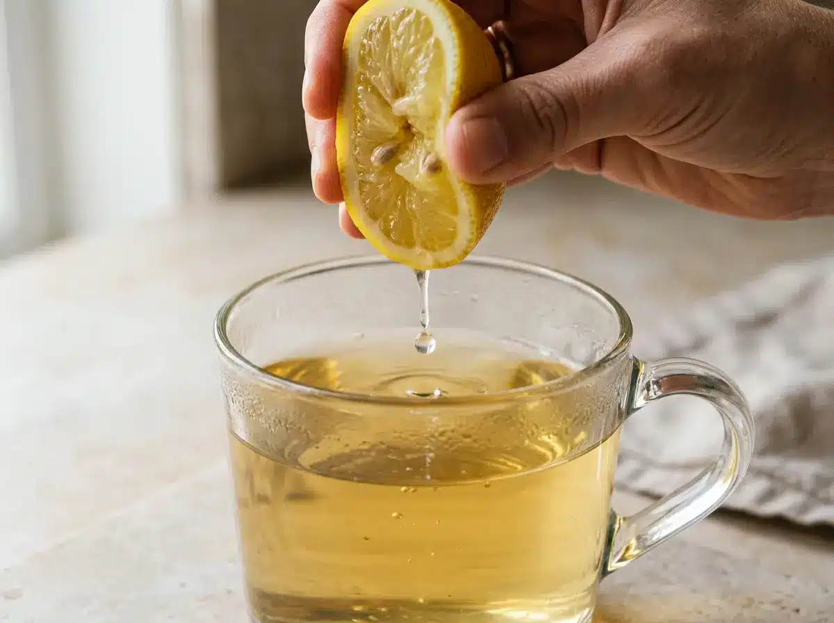 Adding lemon to honey baking soda drink