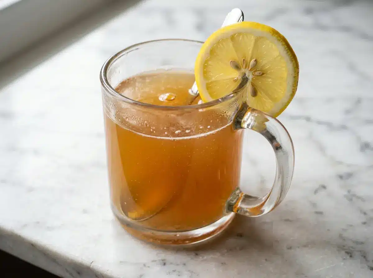  Sipping honey baking soda drink slowly