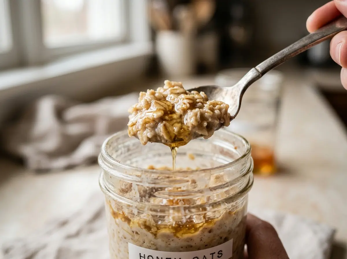 honey-oats-recipe-close-up-texture Close up texture of honey oats recipe