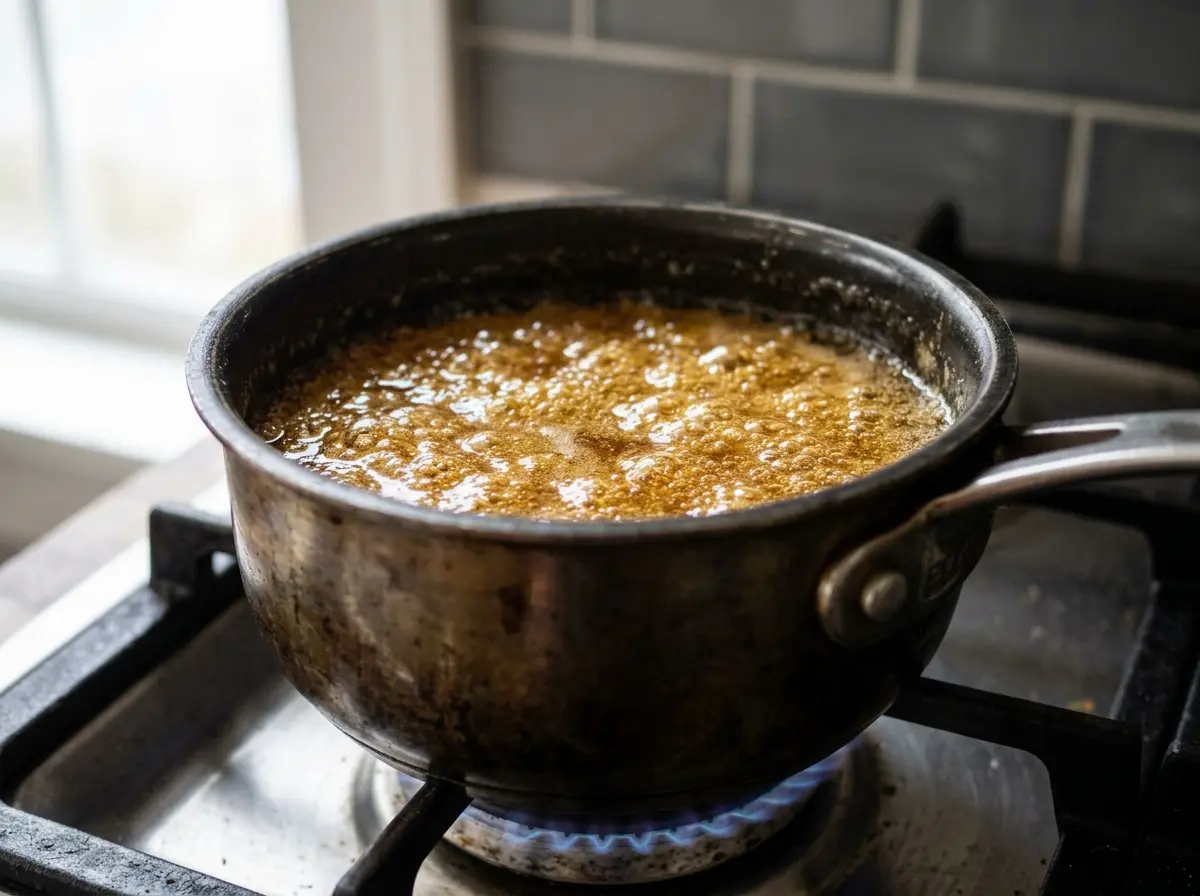 Warming honey for sunken honey cake whipped egg whites