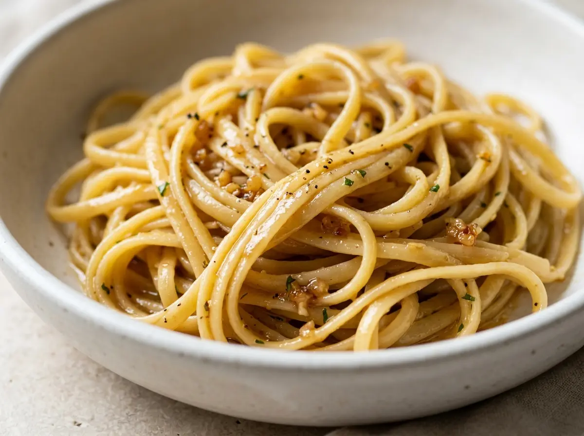 Honey garlic butter sauce tossed with pasta