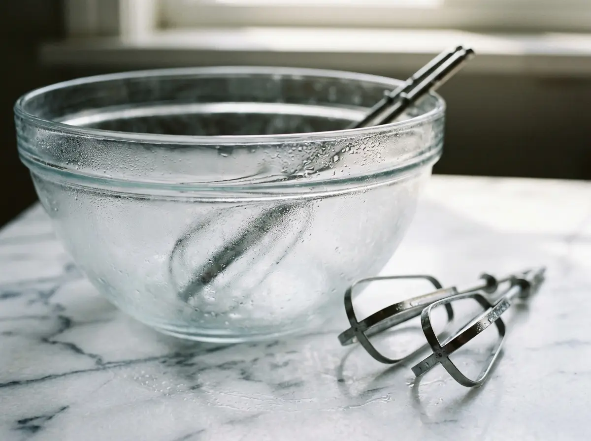 Chilled bowl and beaters for honey whipped cream