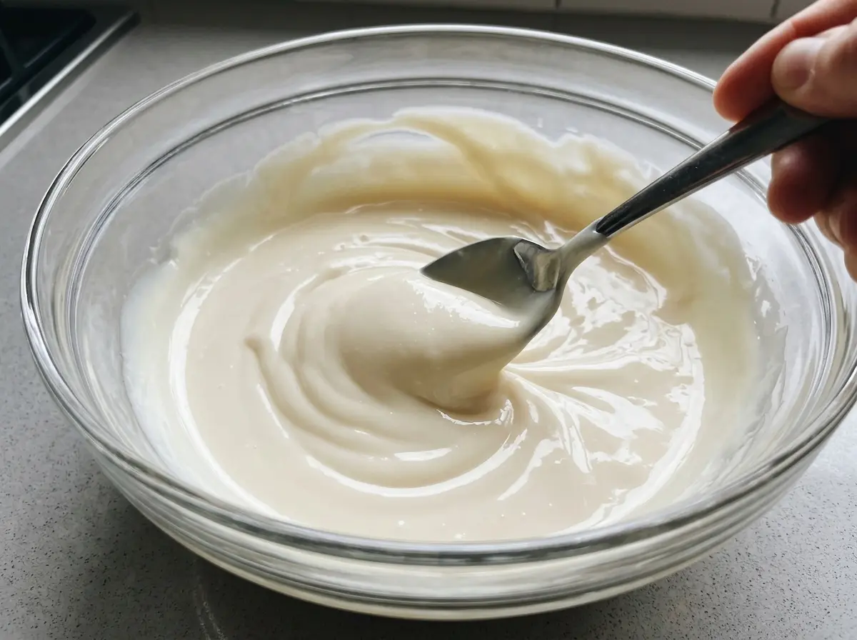 Creamy Greek yogurt variation of honey mustard salad dressing
